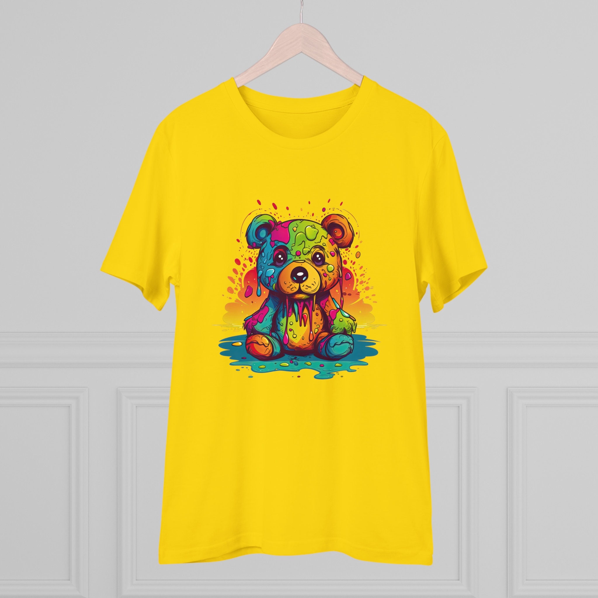 Psychedelic Teddy Bear Shirt | Color Drip Artistic Tee