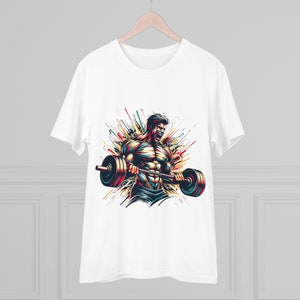 Herren Bodybuilder Grafik-T-Shirt: Lebendiges Gewichtheben Design