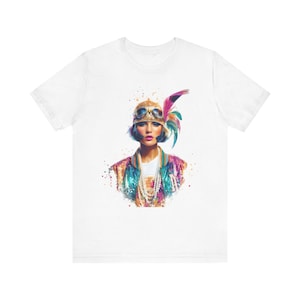 Flapper Girl Unisex Tee - Vintage 1920s Style T-Shirt, Great Gatsby Costume Top, Roaring 20s Party Shirt, Retro Fashion Apparel, Jazz Age
