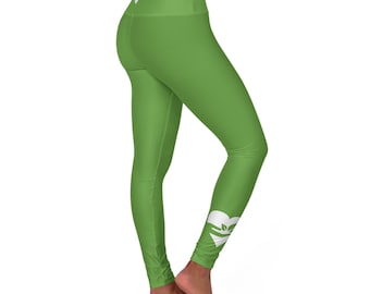 High Waisted Yoga Leggings Green Supporter