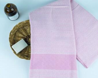 Handmade Turkish Towel - Beach Towel - Embrace Nature's Elegance: Cotton Washed Handwoven Peshtemal for Spring