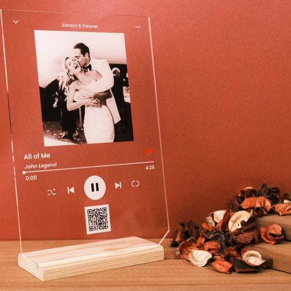 Muziekplaquette - De eerste dateplaque - Gepersonaliseerd songplaquetteontwerp - Pas uw eerste locatie aan - Pas uw dierbaren aan