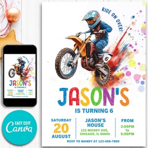 Boy Motocross Birthday Invitation Dirt Bike Birthday Invitation Motocross Invitation Dirt Bike Invitation Dirt Jump Birthday Invitation
