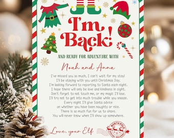 Editable Elf Letter, Elf Arrival letter, Elf Return Letter, Elf I'm Back Letter, Goodbye elf letter, Elf Were Back, Elf Hello Letter