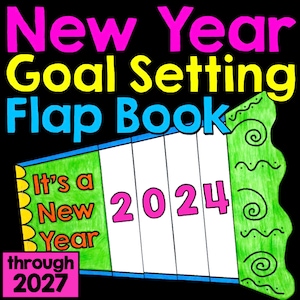New Year Flap Book Craft Project for Kids - January Goal Setting Activity