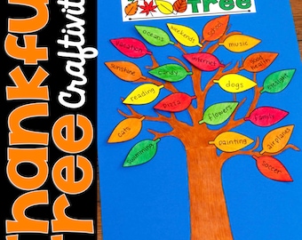 Thankful Tree Craft with Leaves-  Thanksgiving November Activity Kids Crafts - Thankful Project - Fall Leaves | Instant Digital Download