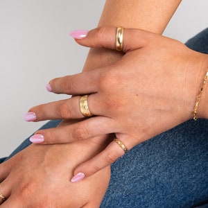 14k GF Floral Cigar Band Ring, Wide Ring, Chunky Gold Ring, Cigar Ring | by Quinney Collection