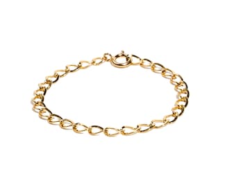 Chunky gold filled bracelet curb link waterproof 14k gold filled layering gift hypoallergenic bracelet stacks waterproof tarnish resistant