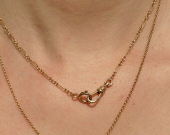 Ring Holder Necklace, Discreet Day Collar, Sub Collar, Submissive Jewelry, Lock Necklace Antique Clasp 14k Gold Filled
