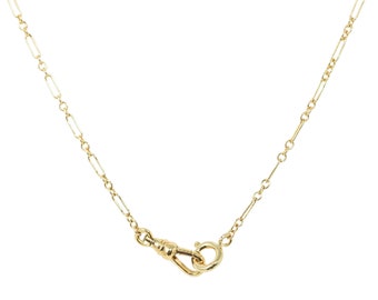 14k Gold gefüllte Albert Halskette | von Quinney Collection, Taschenuhr Kette, Vintage Goldkette, Hundeclip-Halskette, Albert-Verschluss