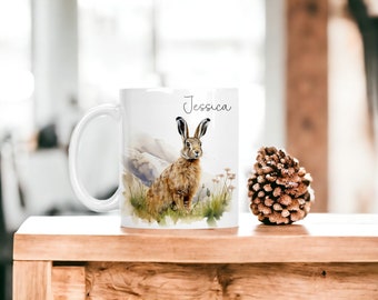 Personalised hare mug 4 different designs, perfect birthday gift for loved ones/christmas/annivaersary gift sublimated mugs 11oz