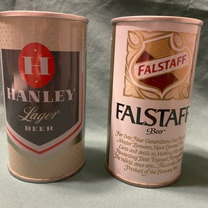 Vintage 1970s Beer cans from Falstaff Brewing Corp. Two cans.