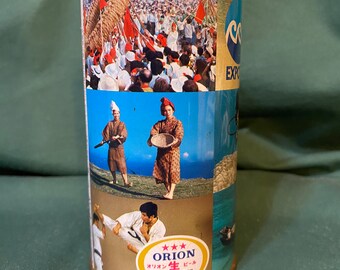 Lata de cerveza coleccionable vintage especial de la Exposición Mundial de 1975, lata de cerveza Orion de 12 oz, Okinawa, Japón, parte superior abierta