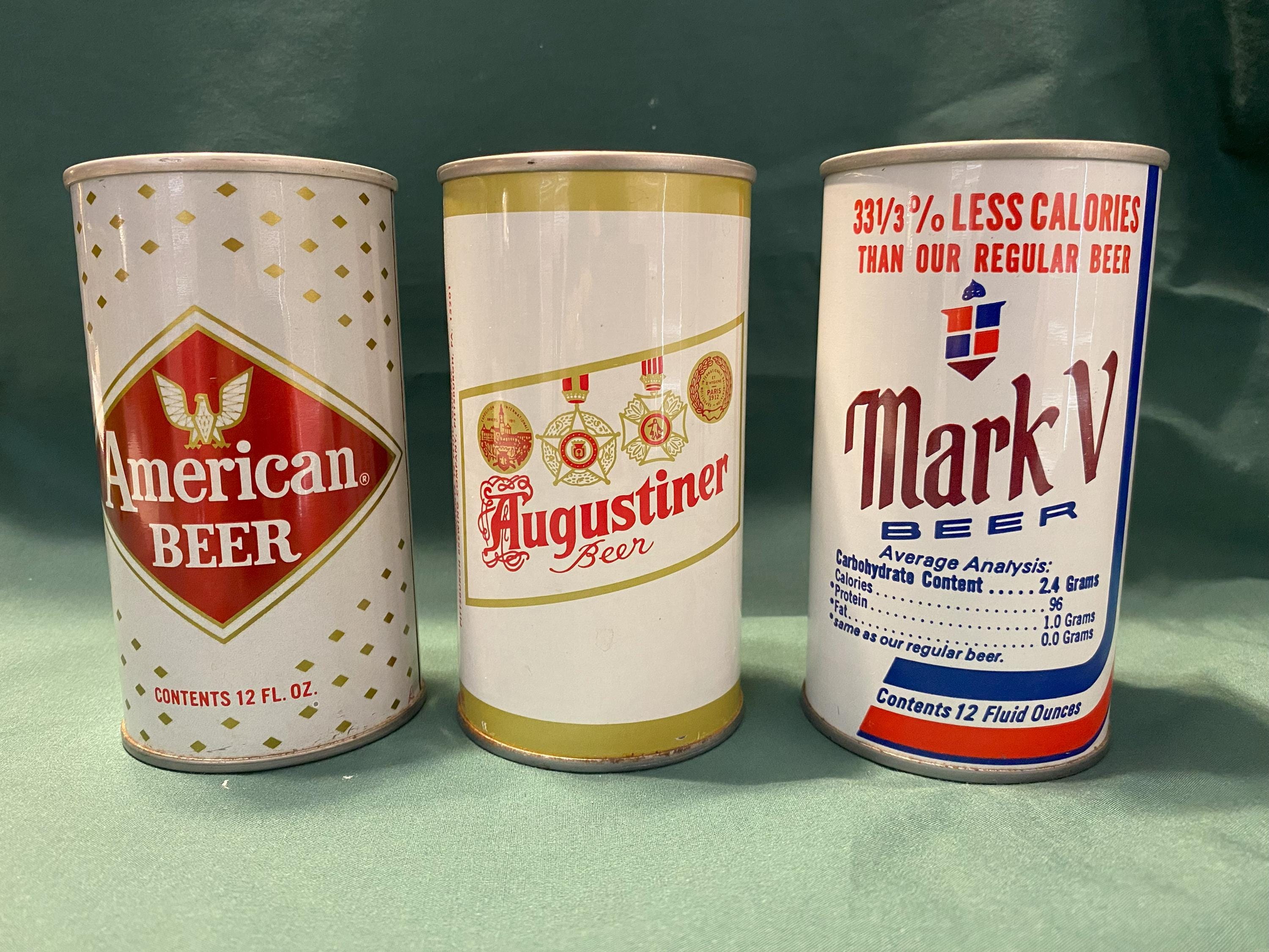 Latas vintage de Pittsburgh Brewing Co. de la década de 1970. Tres latas de 12 oz.