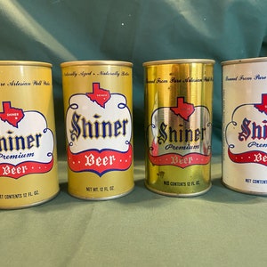 Vintage Shiner Beer can variety.  Four 12 oz. cans.