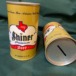 Shiner collectible beer can bank