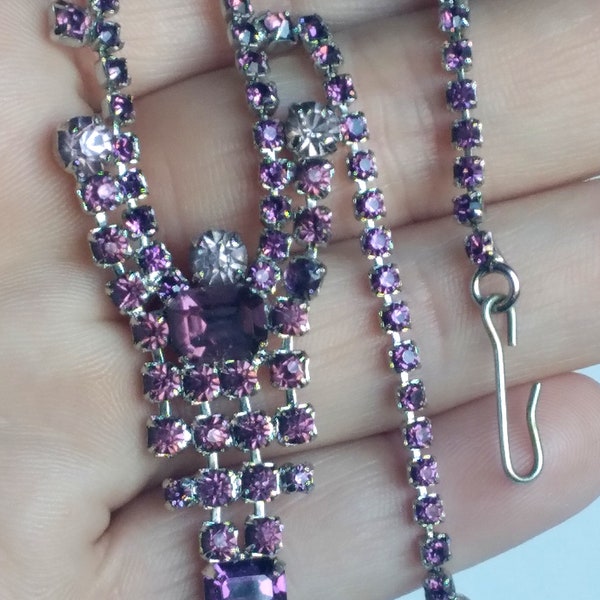 Rare Jay Flex Sterling Vintage Purple Sapphire Necklace