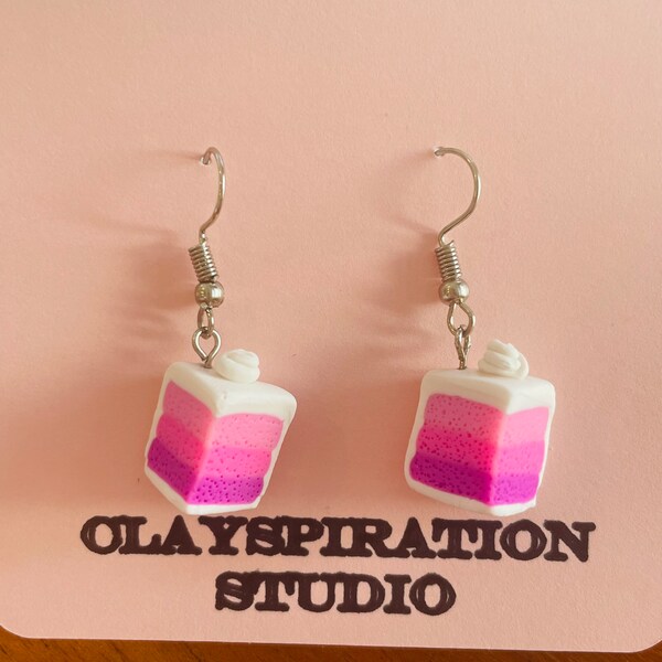 Ombré layer cake polymer clay earrings