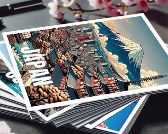 Kyoto Nara Postcard Sets of 5, Shrine Temple Prints, 4x6 Kyoto Nara Postcard Sets of 5, Shrine Temple Prints, 4x6