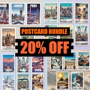 Lot de cartes postales de voyage | Choisissez vos villes préférées