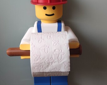 Lego worker toilet paper holder