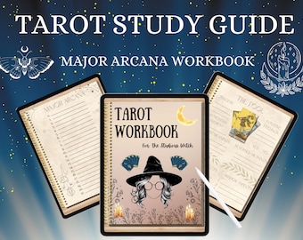 Digital Tarot Journal, Tarot Study Guide, Major Arcana Tarot Workbook, Digital Planner, Witchcraft Journal, Digital Witchcraft Planner
