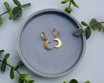 Earrings gold hoop earrings moon stainless steel 18k gold plated