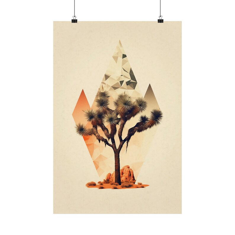 Abstract Joshua Tree Joshua Tree Desert Art - Abstract Poster Wall Art | Office Decor ...
