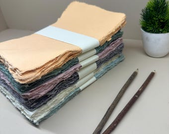 Handmade Deckle Edge Paper Cards for Art & Craft, Decoration, Painting, Customize Paper Sheets, 100% Cotton Ecofriendly paper