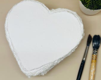 Heart Shape Handmade Deckle Edge Paper, Personalize Handmade paper, Customize Paper Sheets, Deckle Paper For Crafting
