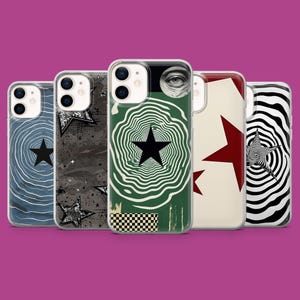 Grunge Stars Phone Case Y2K Modern Luminous Cover for iPhone 17 16 15 14 13 12 11 Samsung S25Ultra S24 S23FE A55 A35 A16 Pixel 10 Pro 9A 8A