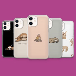 Sloth Handyhülle Sleepy Slow passend für iPhone 16Pro, 15, 14, 13, 12, Samsung S25Ultra, S24, S23, S22, A16, A55, A35, Pixel 9, 9A, 8A