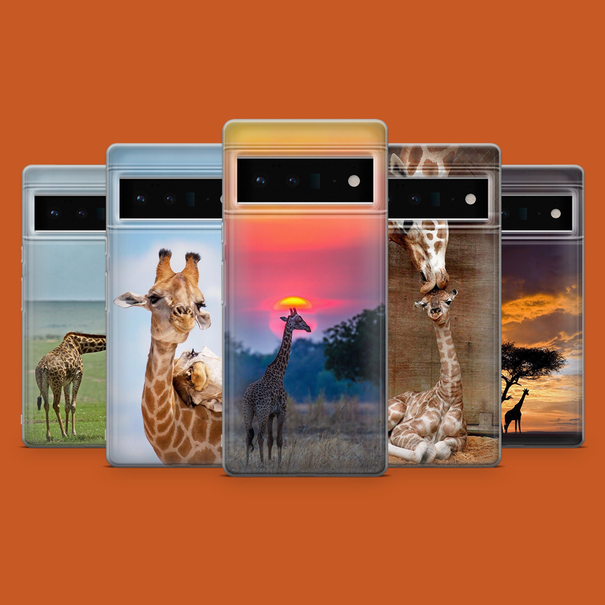 Giraffe Phone Case Cute Zoo Animal Cover fits for Google Pixel 10 Pro XL 9 8A 7A 6A iPhone 17 16 15 14 13 12 Samsung S25 S24 S23 A55 A35