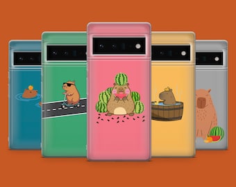 Bee Cappy Phone Case Cute Capybara Cover fits for Pixel 10, 10A, 9Pro XL, 8A, iPhone 17, 16 Pro, 15, 14, Samsung S26, S25, S24, S23, A57