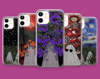 Funda de teléfono inquietante con diseño de ojos rojos fantasmales, compatible con iPhone 17, 16 Pro, 15, 14, 13, 12, Samsung S26, S25, S24, S23, S22, A17, Pixel 10, 10A, 9A