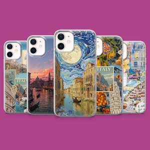 Italian Phone Case Aesthetic Italy Travel Cover for iPhone 16Pro, 15, 14, 13, 12, Samsung S25Ultra, S24, S23 S22 A16 A56 A35 Pixel 9 8A