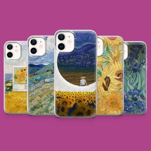 Zonnebloemen Van Gogh Telefoonhoesje Irissen Hoesje voor iPhone 16Pro, 15, 14, 13, 12, Samsung S25Ultra, S24, S23, S22, A16, A55, A35, Pixel 9, 9A, 8