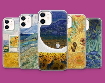 Sunflowers Van Gogh Phone Case Irises Cover for iPhone 17, 16 Pro, 15, 14, 13, 12, Samsung S26, S25, S24, S23, S22, A17, Pixel 10, 10A, 9A