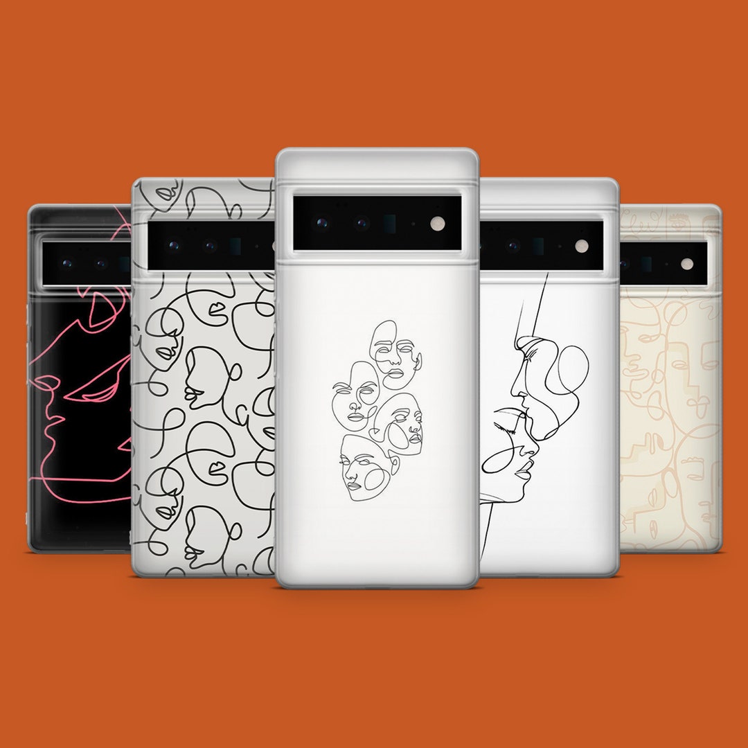Minimal Line Drawing Phone Case Line Art Cover Fits for Google Pixel 8