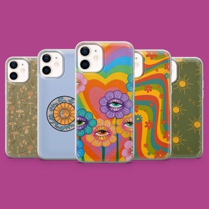 Hippie Phone Case Trippy Cover for iPhone 17 Air 16 15 14 13 12 11 Pro Max Samsung S25Ultra S24 S23FE A55 A35 A16 Pixel 10 Pro 9A 8A 7A