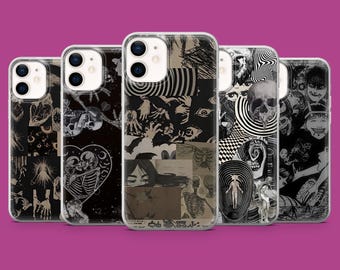 Capa de celular Grunge Punk Horror Gótica para iPhone 17, 16 Pro, 15, 14, 13, 12, Samsung S26, S25, S24, S23, S22, A57, Pixel 10, 9A