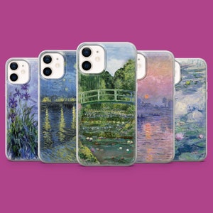 Monet Handyhülle Kunst Malerei passend für iPhone 16Pro, 15, 14, 13, 12, Samsung S25Ultra, S24, S23, S22, A16, A55, A35, Pixel 9, 9A, 8A