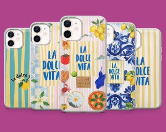 La Dolce Vita Phone Case Italian Amalfi Cover for iPhone 18 Pro, 17, 16, 15, 14, 13, 12, Samsung S26, S25, S24, A17, A57, Pixel 11, 10, 9A