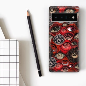 Horror telefoonhoesje Goth Gore Eyes Cover voor Pixel 10, 10A, 9Pro XL, 8A, iPhone 17, 16 Pro, 15, 14, Samsung S26, S25, S24, S23, A57, A17, A16 afbeelding 8