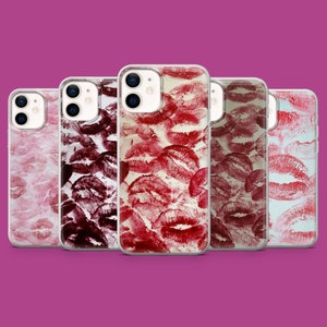 Custodia per telefono Kiss Mark Lipstick Commitment Cover adatta per iPhone 16 15 14 13 12 11 Samsung S25Ultra S24 S23FE A55 A35 A16 Pixel 9 9Pro 8 8A 7A