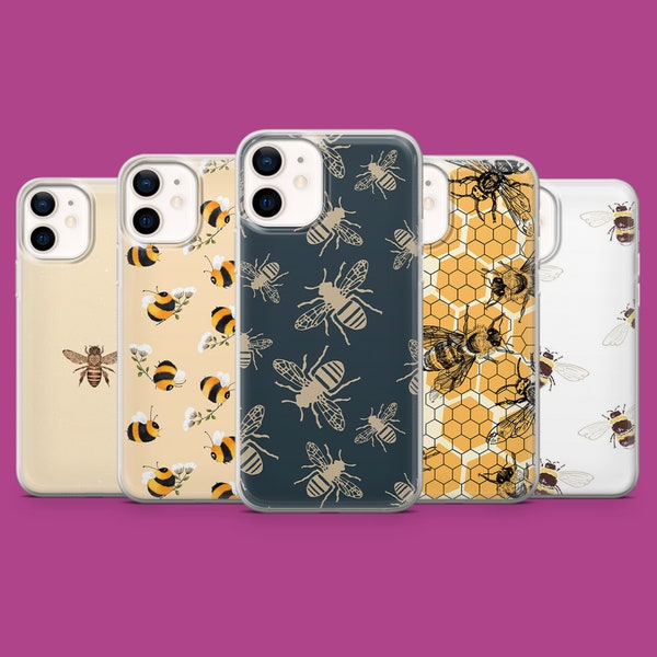Honey Bee Phone Case Queen Bee Cover for iPhone 15 14 13 12 11 Xr Samsung S24Ultra S24 S23FE A54 A34 A15 A14 Pixel 8 8A 8Pro 7 7A 7Pro 6A