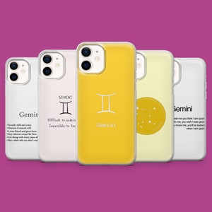 Etui na telefon Gemini Astrology Horoskop Znak zodiaku Pokrowiec na iPhone'a 16 15 14 13 12 11 Samsung S25 S24FE S23 A55 A35 A16 Pixel 9 9Pro 8A