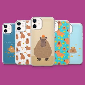 Custodia per telefono Capybara Custodia per telefono Capybara Herbivore Rodent per iPhone 16Pro, 15, 14, 13, 12, Samsung S25Ultra S24 S23 A16 A55 A35 Pixel 9 8A