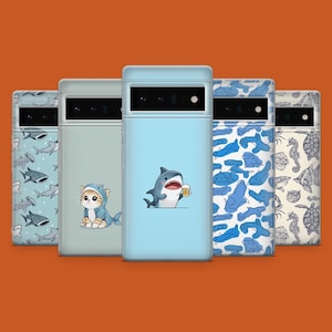 Hai Handyhülle Sea Ocean Life Cover passend für Google Pixel 9 9Pro XL 8 8A 8Pro 7A 6A, iPhone 16 15 14 13 12, Samsung S25 S24 A55 A35