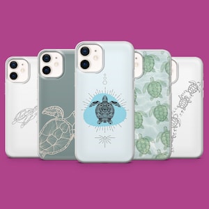 Étui de téléphone aquatique Seashell Turtle Cover pour iPhone 16, 15, 14, 13, 12, 11 Samsung S25Ultra S24 S23FE A55 A35 A16 Pixel 9 9Pro 8 8A 7A